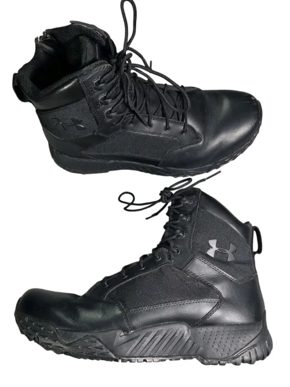Under Armour Boots Mens Size 11 Black Leather Combat Zip Tactical 1303129 001